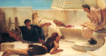  leyendo Pintura - una lectura de homero Romántico Sir Lawrence Alma Tadema